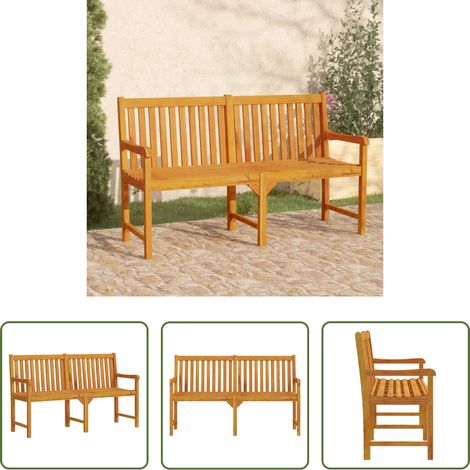 vidaXL Banc en acacia -  Banc de jardin 150 cm Bois solide d'acacia (1/5)