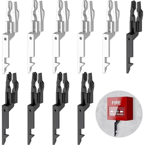10 PCS emballé avec clé de test d'alarme manuelle - clé de test d'alarme incendie, clé de bouton manuel d'alarme incendie, clé de déclenchement de porte de sortie d'urgence - compatible universel et i (1/5)