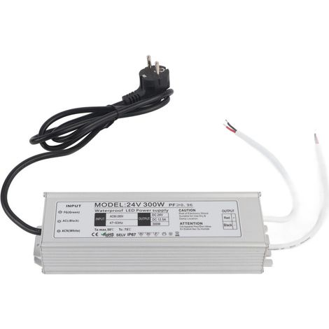 Controlador LED impermeable IP67, adaptador transformador de fuente de alimentación de voltaje constante de 300 W (1/5)