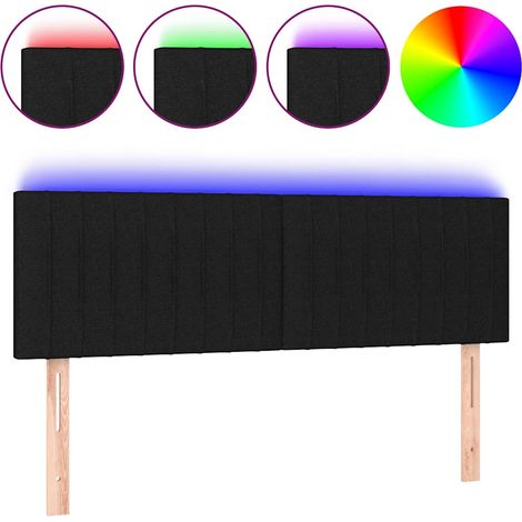 Maison Exclusive - Testiera a LED Nera 144x5x78/88 cm in Tessuto (1/5)