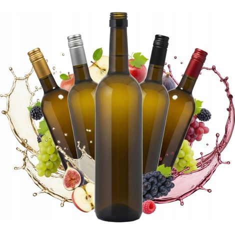 5 Flaschen Weinöl à 750 ml mit Schraubverschluss für Weinalkoholtinkturen 0,75 l (1/5)