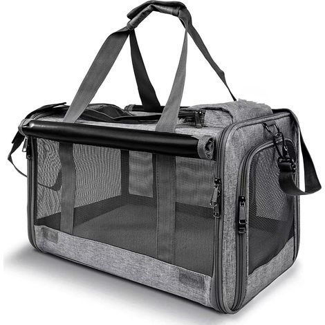 Sac de transport pour grands chats. chats de taille moyenne et chiots jusqu'à 9 kg. lavable. protection de la vie privée pour la maison. les voyages en plein air (1/5)