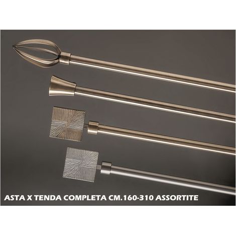 1 Pezzo Bastone per Tenda in Ferro 160 a 210 cm 3 Modelli 2 Colori