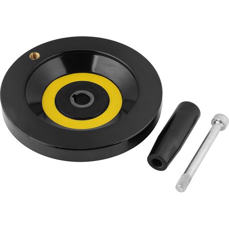 1 pcs Black Lathe Milling Machine Rear Ripple Hand Wheel With Revolving Handle(16 x 160mm)