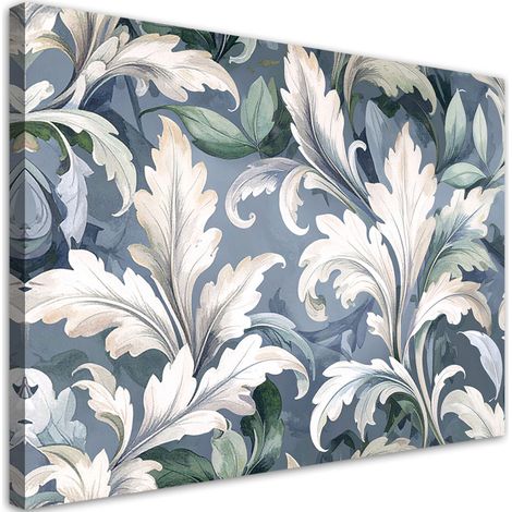 Cuadro en Lienzo Hojas blancas de acanto y laurel naturaleza 30x20 (1/5)