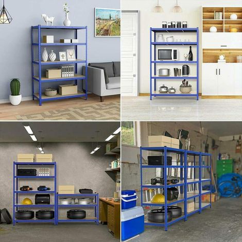Étagère lourdes 200x100x50 cm étagères métalliques recouvertes de poudre étagères d'atelier 5 panneaux MDF étagères de sous - sol 50 cm de profondeur étagères plug - in dans les garages, les ateliers,