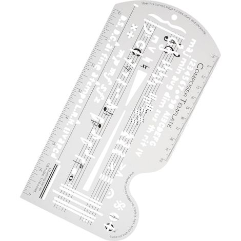 Règle en plastique pour dessiner des portées musicales (1/5)