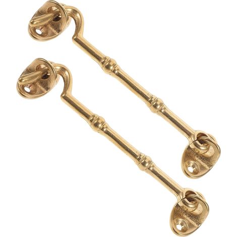 Lot de 2 set de Verrous à Crochet en Laiton Massif 105 CM Loquets de Porte Intérieure et Fenêtre Loquet de Sécurité Résistant à L’Usure pour Portes Coulissantes et Chambre