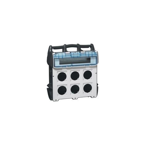 Coffret de chantier P17 IP44 IK09 40A à équiper 400V maximum peut recevoir jusqu'à 6 prises LEGRAND 058957