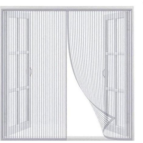 1 pièce Porte moustiquaire magnétique, 120x120 cm, maille fine anti-insectes, fermeture automatique par aimant, pour balcon/terrasse/garage (1/5)