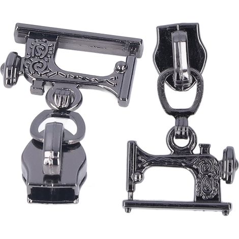 10 Pièces Fermoirs de Fermeture Éclair en Métal pour Sacs, Valises et Vêtements, Compatibles Machine à Coudre, Couleur Argenté (1/5)