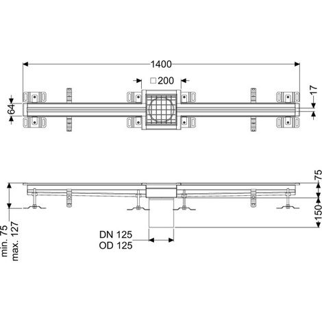 KESSEL 6102140 Caniveau à fente Ferrofix