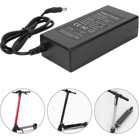 Chargeur pour Scooter Électrique 29.4V 2A en Fibre de Carbone, Compatible 100‑240V avec Prise Européenne