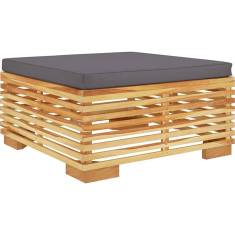 Maison Exclusive - Gartenhocker mit Dunkelgrauen Kissen Massivhol