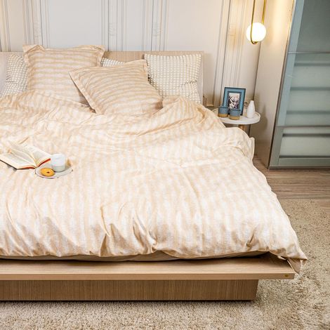 Parure de Lit 220x240 cm – 3 Pièces avec 2 Taies 63x63 cm – Housse de Couette en Coton Microfibre Doux et Respirant – Fermeture Éclair Cachée – pour Lit Double (1/5)