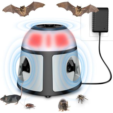 Ultrason Souris et Rats 360°.Repulsif Souris et Rats Ultrason Puissant Plug-in.Répulsif écureuil Ultrason avec LED lumières.Anti Rongeur pour Protection Intérieure et Lutte antiparasitaire Jardin