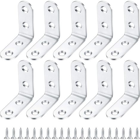 Corner Brackets, Corner Brackets, 90 Degree Straight Shelf Brackets, L-Shaped Stainless Steel Shelf Brackets for Wall Corner Brackets – 40 x 40 x 2 mm (1/5)