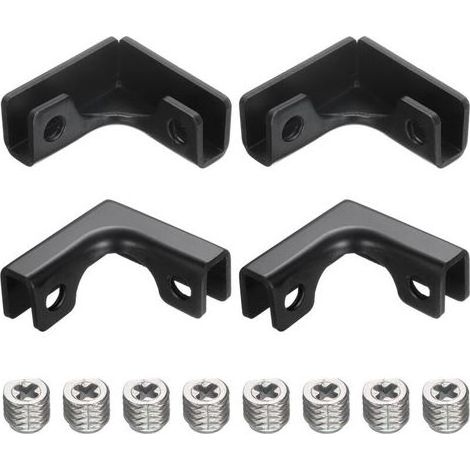 Lntyq 4Pcs Attache Fixation Verre, Pour 3-7mm Support Fixation Verre En L, Attache Renforcée En Alliage D'Aluminium Pour Vitrine, Aquarium (Noir) (1/5)