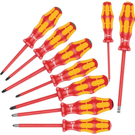 Wera 160i/162i/167i/9 VDE Kit cacciaviti 9 parti Taglio, Croce Phillips, Croce Pozidriv, TORX interno