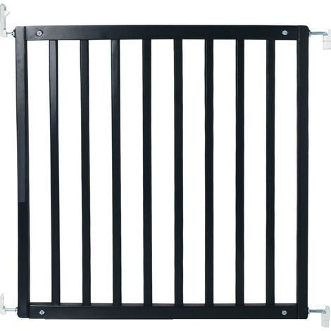 Safetots Simply Secure Wooden Gate, 72cm - 79cm, Black, Wooden Stair Gate, Screw Fit Baby Gate, Safety Barrier