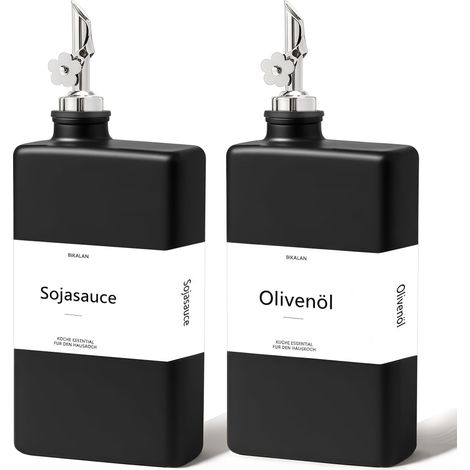 Bouteille d'huile avec bec verseur, distributeur d'huile d'olive, distributeur de sirop de café, en verre, distributeur d'huile en verre de 500 ml, distributeur à pompe pour la cuisine avec 40 (1/5)