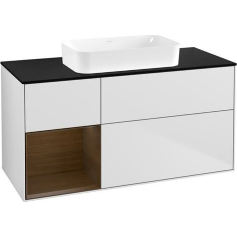 V&B Waschtischunterschrank Wandbeleuchtung Finion 120x60 cm, Reg re wal ven, wh. m lacquer (1/2)
