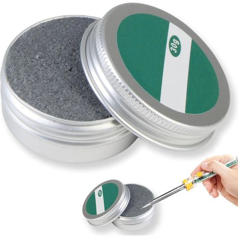 Nettoyant pour Pointe de fer à Souder 30g, Réactivateur de Pointe Oxydée Nettoyage et Entretien des Pointes de fer à Souder, Accessoires de Soudure, pour Rétablir les Pointes Oxydées (1/5)