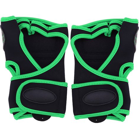 Gants de musculation demi-doigts antidérapants pour haltérophilie et crossfit (Vert, Taille L)