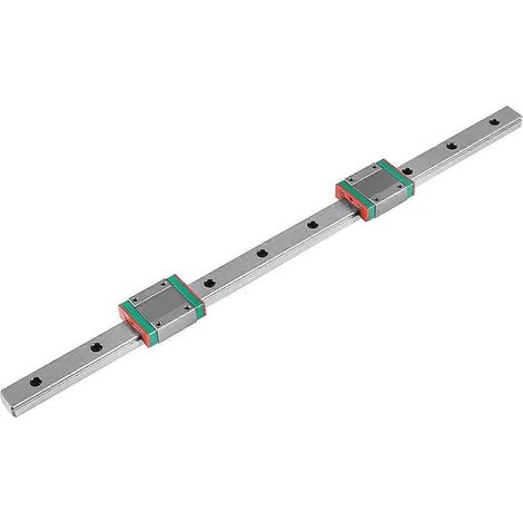 Guide linéaire miniature de haute précision de 400 mm/15,7 pouces en acier avec 2 blocs