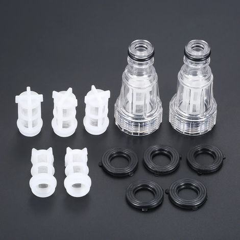 (A et B) Raccord rapide en plastique pour robinet, filtre à eau pour machine à laver la voiture, nettoyeur haute pression, adaptateur de tuyau d'arrosage avec filtres. (1/5)