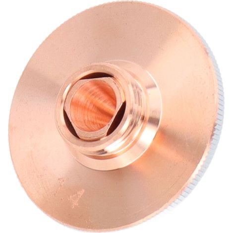 Buse laser pour découpeuse fibre optique double tête double fibre cuivre chromé alésage 1.4mm trou 11mm filetage 28mm (1/5)