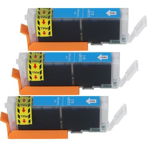 3er-Packung mit 13-ml-Tintenpatronen für Canon PIXMA-Drucker, farbige Box, blau (1/5)