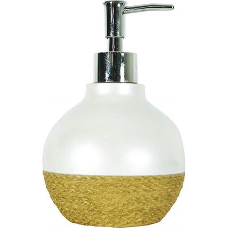 TrAdE Shop Traesio - Portasapone Sferico Bianco Perla Porta Sapone 10375 Dispenser Sapone -