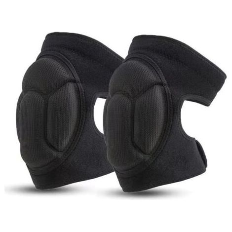 Paar Arbeits-Knieschützer, schwarze schützende Garten-Knieschützer, rutschfeste Knieschützer, Anti-Kollision, multifunktionale Garten-Knieschützer – Schwarz L (1/5)