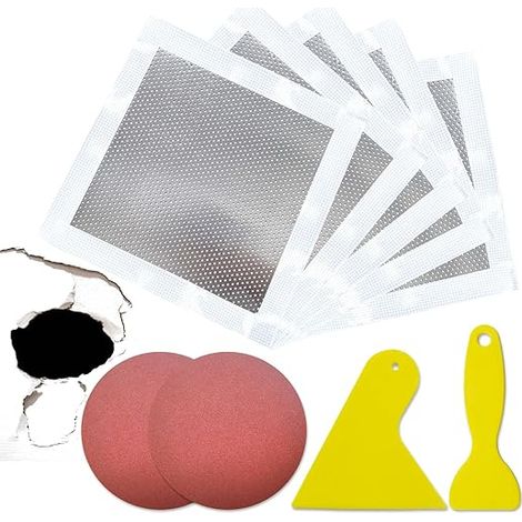 Aluminium Wall Hole Plugger - Wall Repair Patch - Fibre Mesh on Galvanized Plate - Wall Hole Cover for Repair Wall Cavities and Holes in Ceilings (1/5)