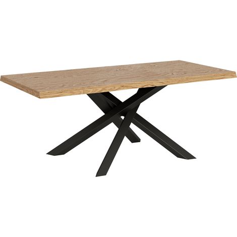 Tavolo Fisso 180x90 cm Versalux Rovere Scortecciato Gambe Antracite