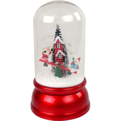 Decorazione natalizia nella decorazione della cupola Neve Babbo Natale rosso (1/5)