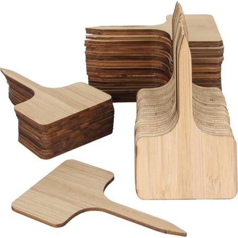 100 Pièces Étiquettes De Plantes En Bois – Étiquettes De Plantes De Type T Pour Marqueurs, Étiquette De Semis De Légumes, Signe De Nom De Plante (1/5)