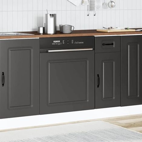 Panneau de Porte de Lave-Vaisselle Noir 60 cm, Façade de Remplacement en Verre Trempé 57x1.5 cm Compatible avec Modèles Standard (1/5)