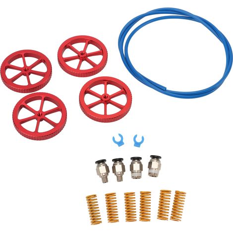 Kit de mise à niveau pour imprimante 3D : tube PTFE, 4 écrous de nivellement à visser à la main, 6 ressorts, raccords PC4 vers M6 et M10 (1/5)