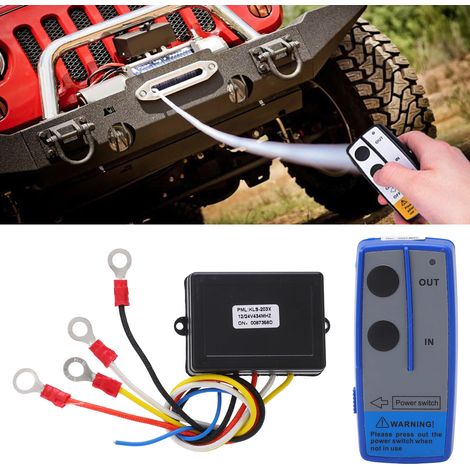Universelle drahtlose Fernbedienung für 12V/24V-Seilwinden (Fernbedienung + Empfänger, Fernbedienung mit integriertem Akku) (KLS-203X) (Akku enthalten) (1/5)