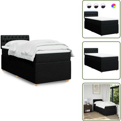 Boxspringbett mit Matratze Schwarz 90x190 cm Stoff - Boxspringbett - Boxspringbetten - Bett - Bettgestell (1/5)