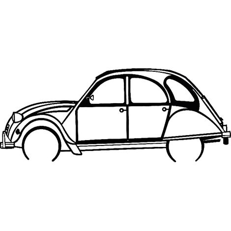 DECORACIÓN DE PARED EN METAL - 2CV - Decoración de pared - Silueta de coche - 80CM