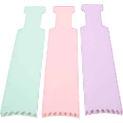 3 planches à balayage avec peigne incurvé et surfaces de lissage, planche à mèches élargie pour coloration capillaire (1/5)