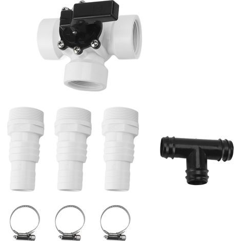Vanne d'inverseur d'eau à 3 voies, pour adaptateur de tuyau en PVC ABS à filetage femelle de 1.25 pouces 1.5, piscine de jardin (1/5)