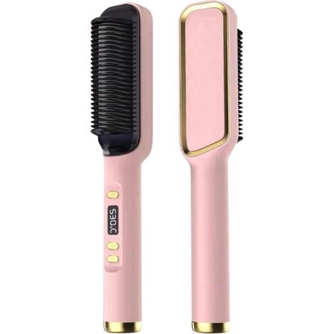 Lisseur a brosse avec affichage LCD chauffage rapide protection anti brûlure pour cheveux lisses et brillants sans les abimer (1/5)