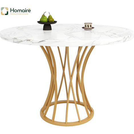 Table à manger en mdf doré 80 x 80 x 76 cm HOMAIRE (1/5)