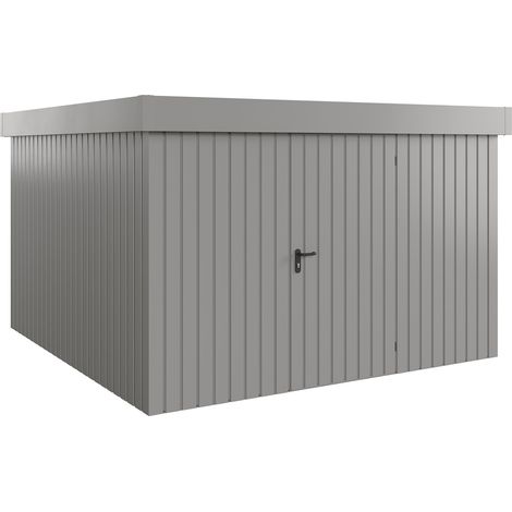 Hörmann Ecostar Metall-Gerätehaus "Euroline Trend" mit Flachdach EFD 14, graualuminium, 310 x 310 cm, 1-flüglige Tür