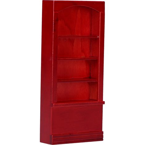 Bibliothèque miniature en bois pour maison de poupée à l'échelle 1:12 (couleur séquoia) (1/5)