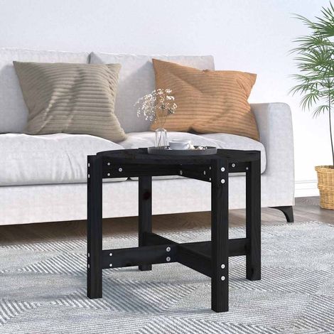 vidaXL Coffee Table Black 脴 62,5x45 cm Solid Wood Pine (1/5)